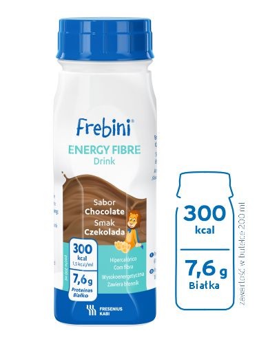 
                                                                                                      Frebini ENERGY FIBRE Drink, smak czekoladowy, 4x200 ml - Fresubin                                                                      
