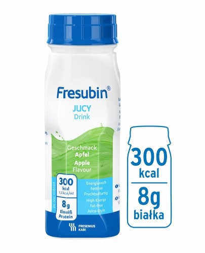 
                                                                                                      Fresubin JUCY Drink, smak jabłkowy, 4x200 ml - Fresubin                                                                      